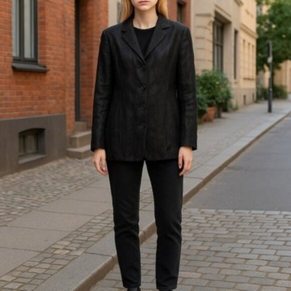Eileen Fisher Eclipse Jacquard Silk Jacket Women's Size Small Artsy Lagenlook - Picture 1 of 12